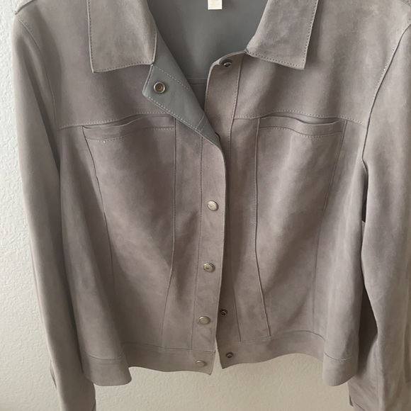 Gorgeous Grey Suede Jacket -100% Leather - Picture 3 of 7